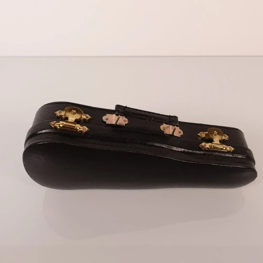 Vintage Wooden Miniature Cello Violin Musical Instrument with Case and Bow 6”